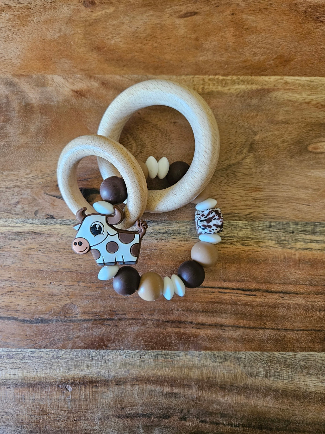 Brown Longhorn Cow Silicone Teether