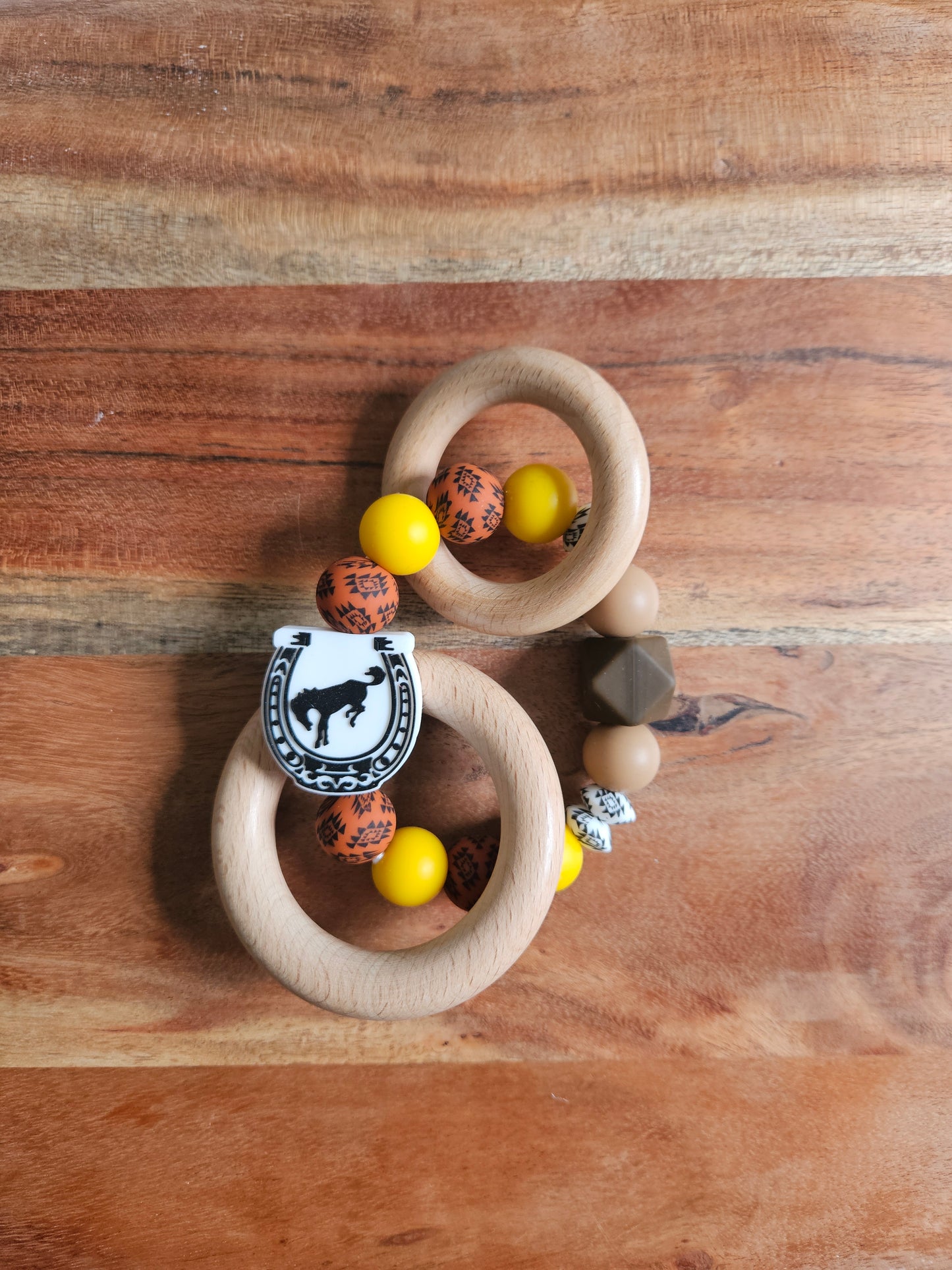 Cowboy Boot Silicone Teether-Rust