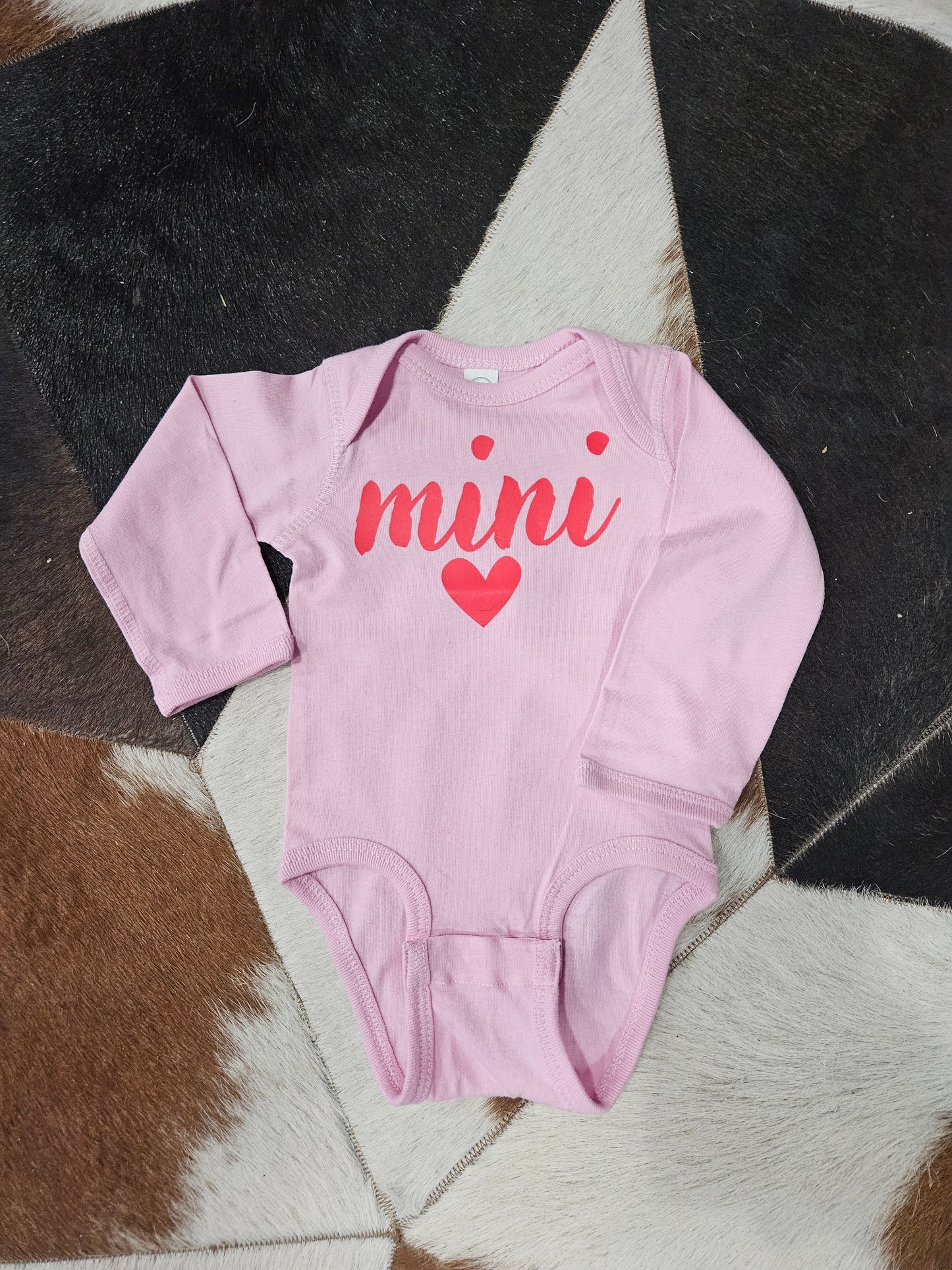 "Mini" Pink Long sleeve Onesie-Infant