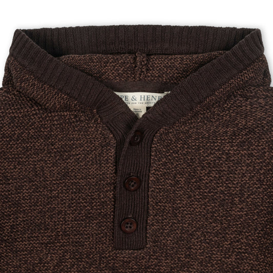 Organic Hooded Henley Sweater