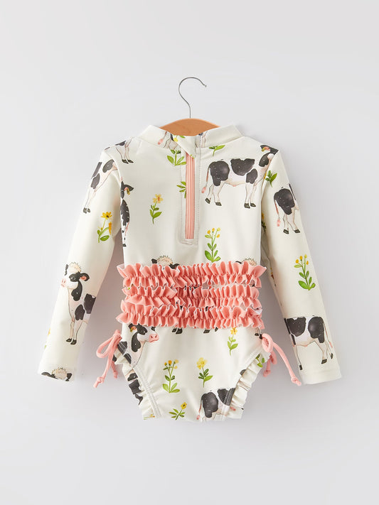 Floral Cow Swimsuit