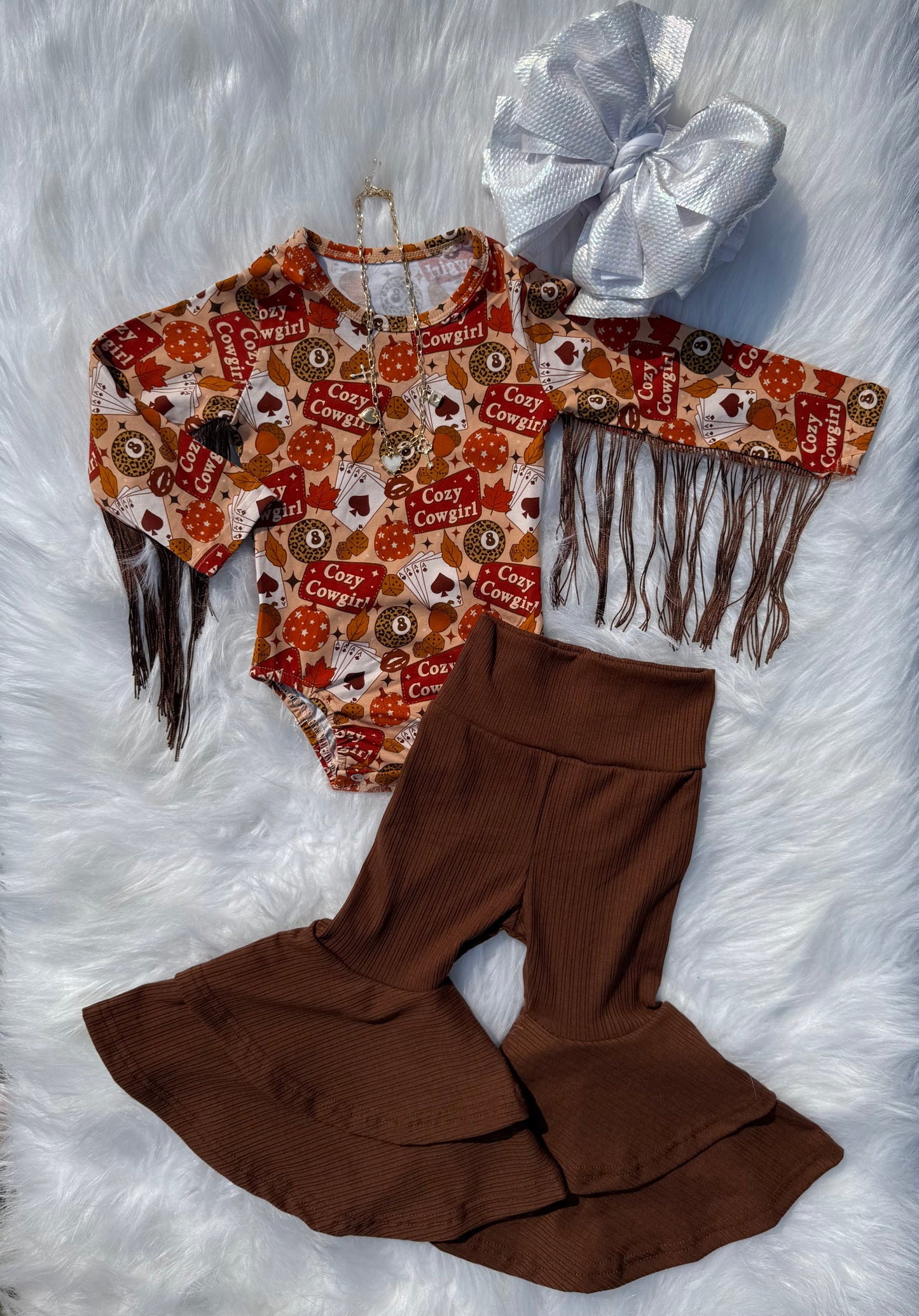 Cozy Cowgirl Fringe Onesie