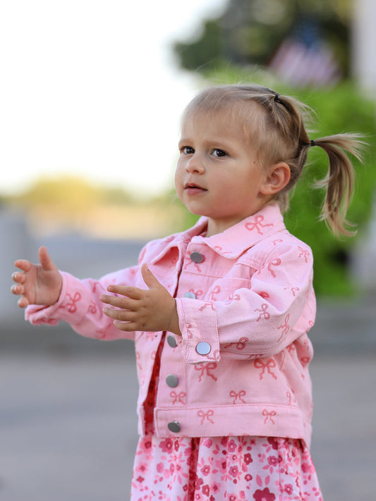 Pink Bows Denim Jacket