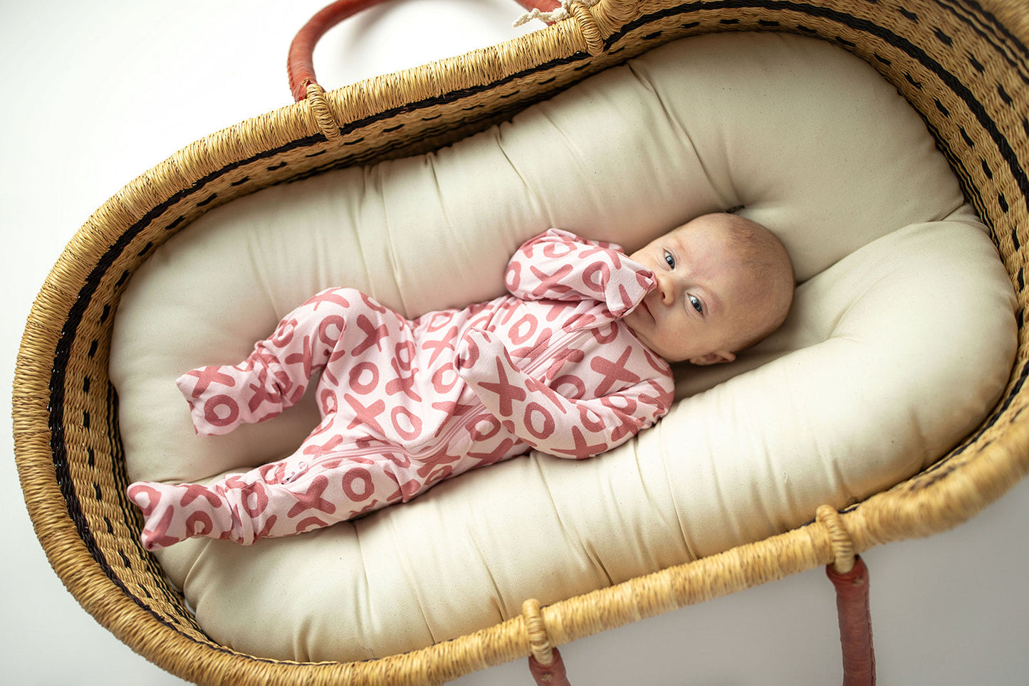 Valentine's Day XOXO Bamboo Newborn Zipper Pajamas Sleepers