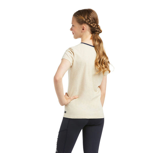 Girls Ariat Fabulous Tee- Oatmeal Heather
