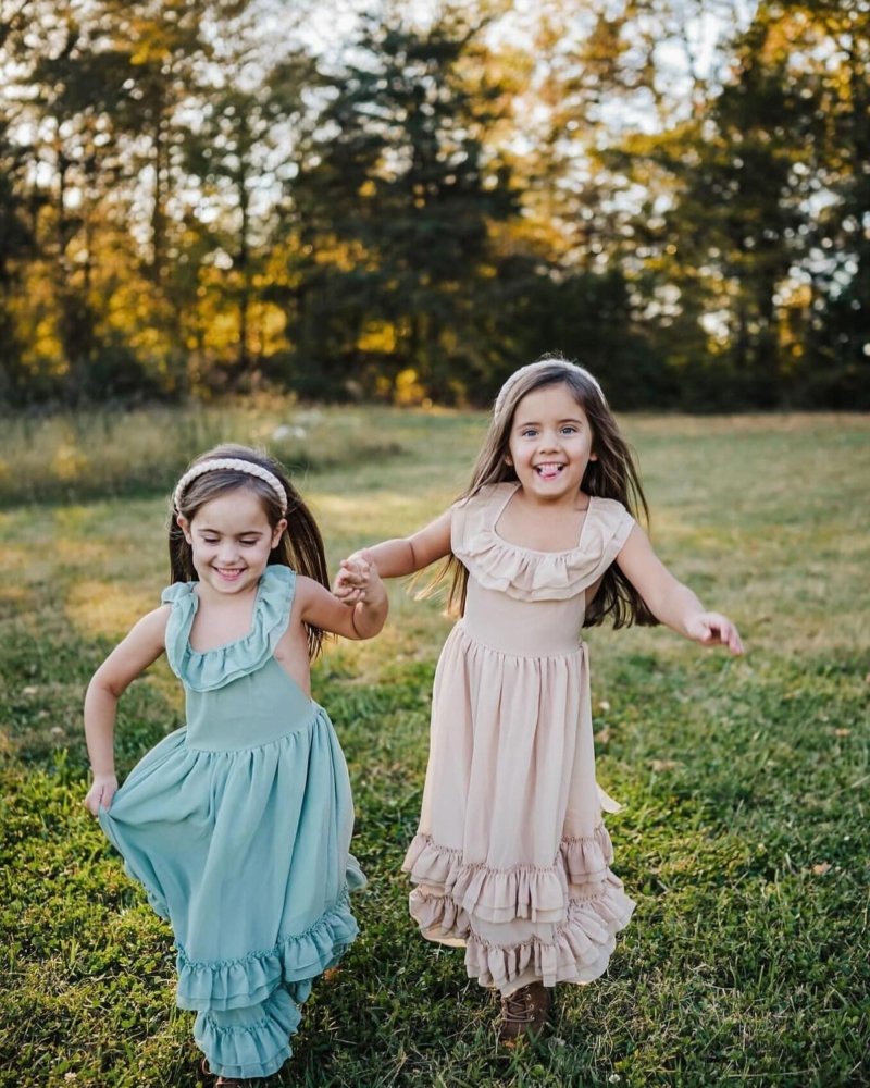 Nellie Ruffle Maxi Dress - Champagne