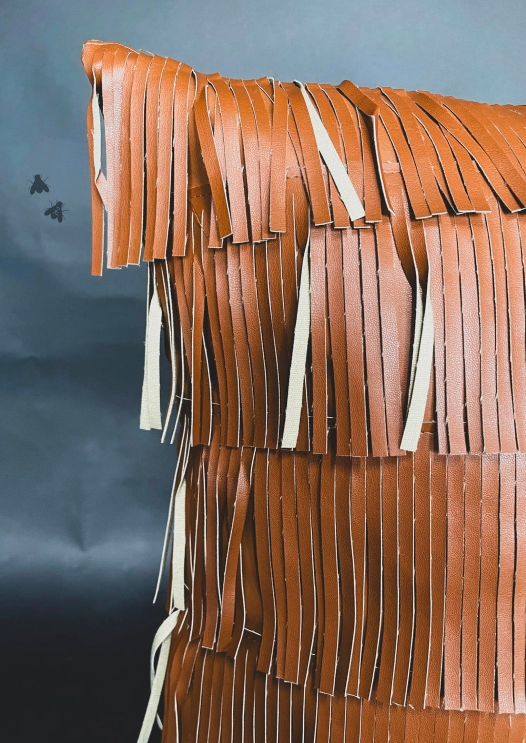 Fringe Faux Leather Pillow