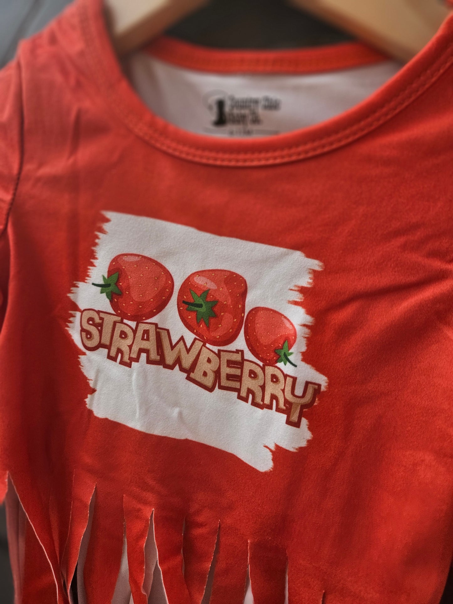 Strawberry Tassles & Ruffles Short Set