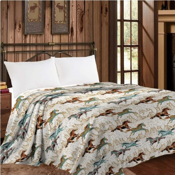 Desert Mustang Plush Blanket