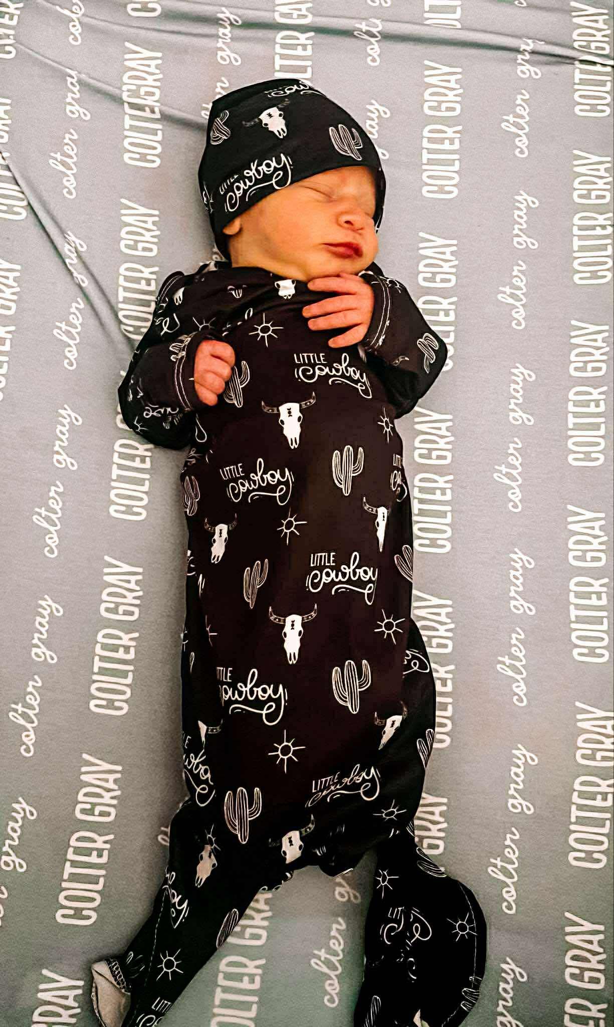 Howdy Cowboy Knotted Gown & Hat Set