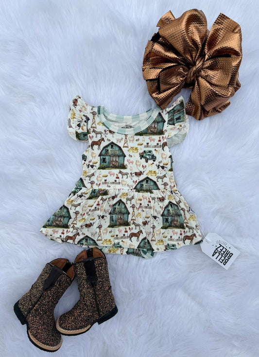 Farm Ribbed Bamboo Skirted Romper