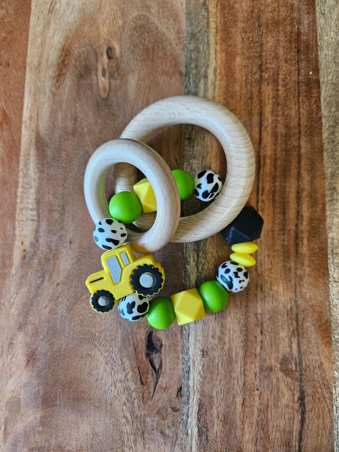 Tractor Silicone Teether Yellow
