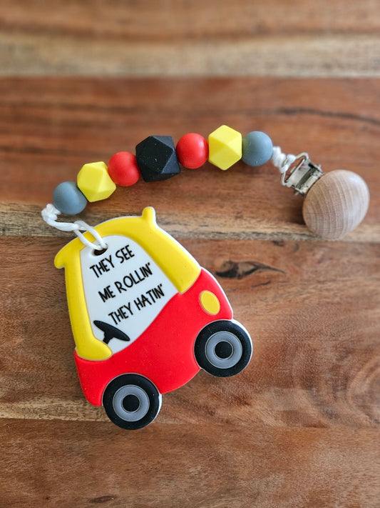 "They See Me Rollin" Coupe Car Silicone Teether