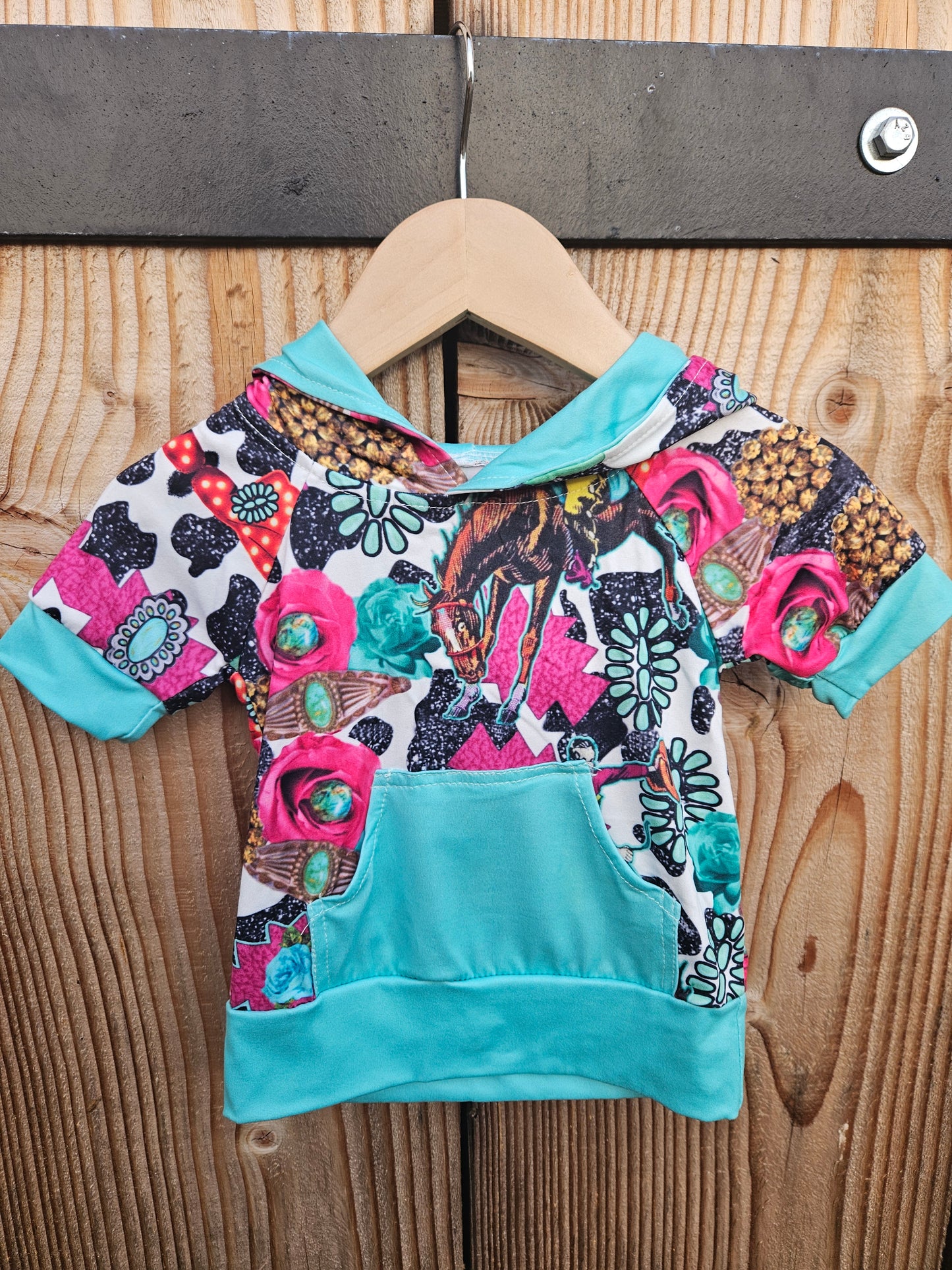 Turquoise Concho Girls Jogger Set