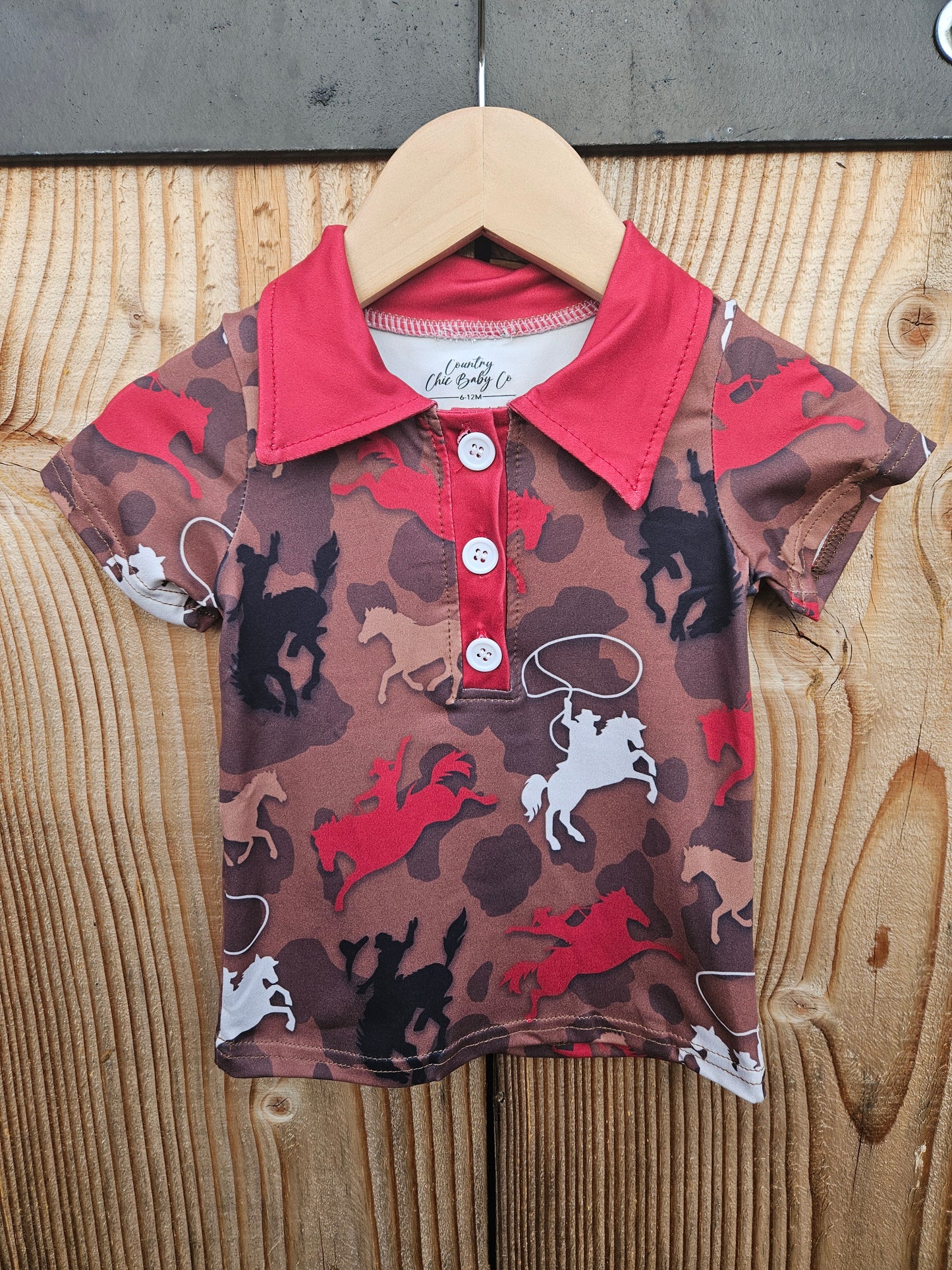 Buckin Bronco Collared Shirt