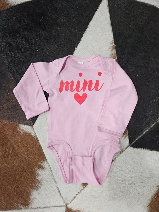 "Mini" Pink Long sleeve Onesie-Infant