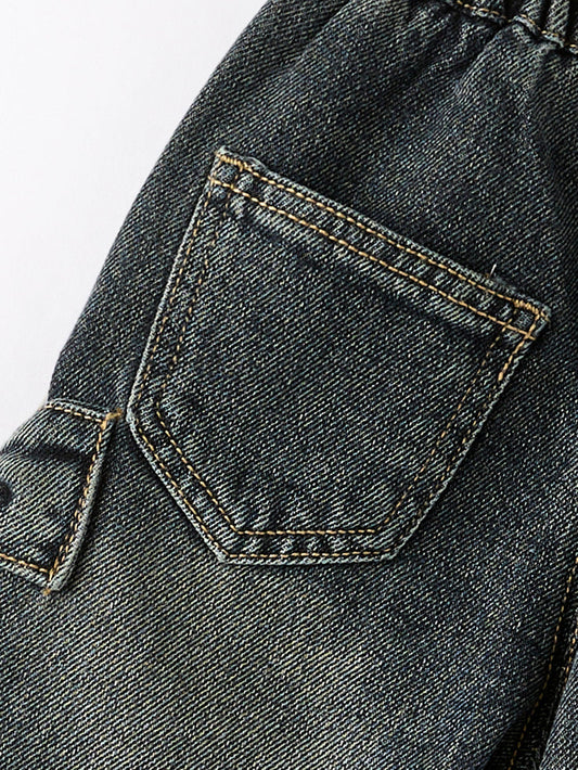 Girls Bow Stretch Wide-Leg Jeans