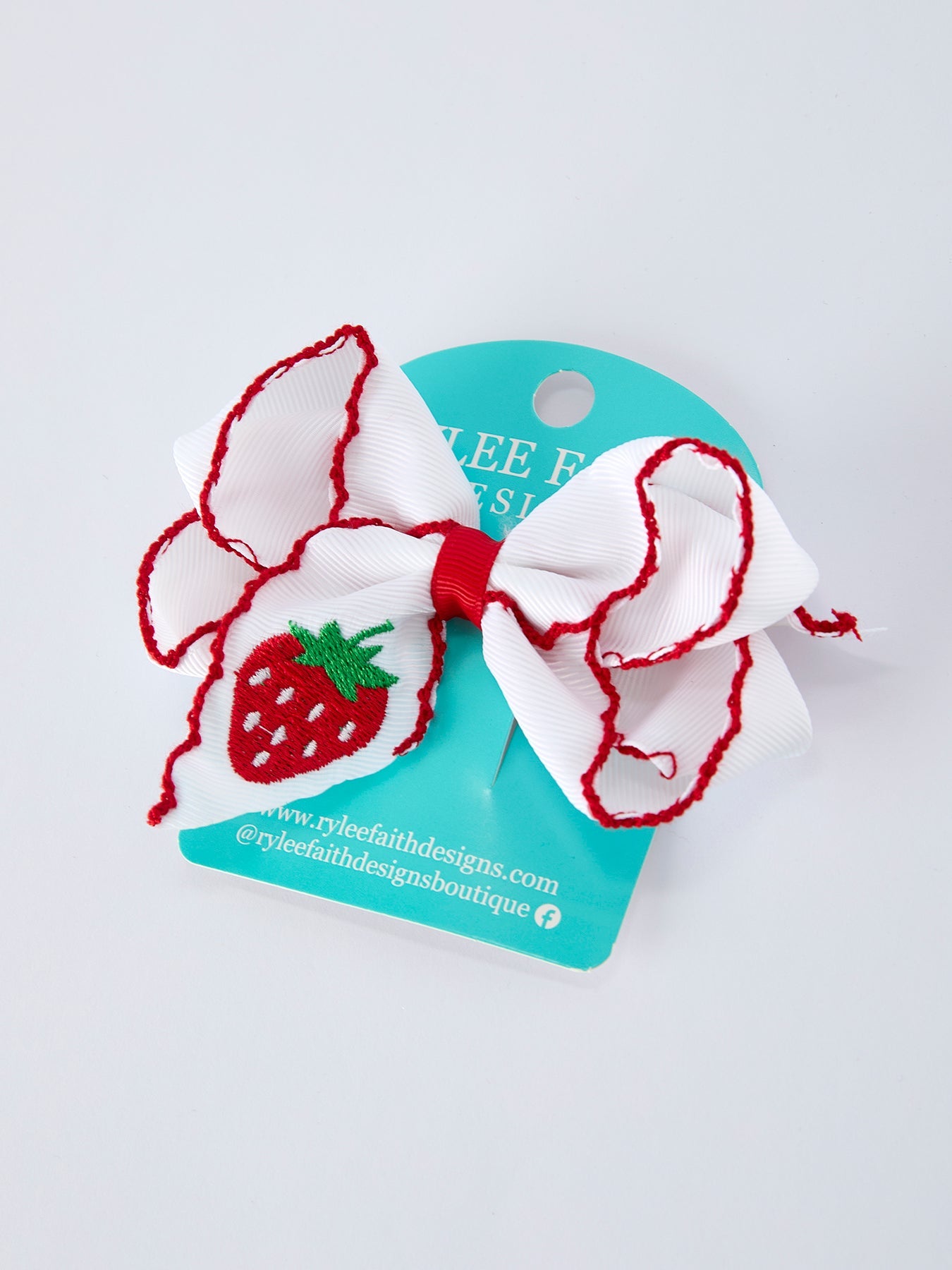 Strawberry Embroidered Girls Hairpin