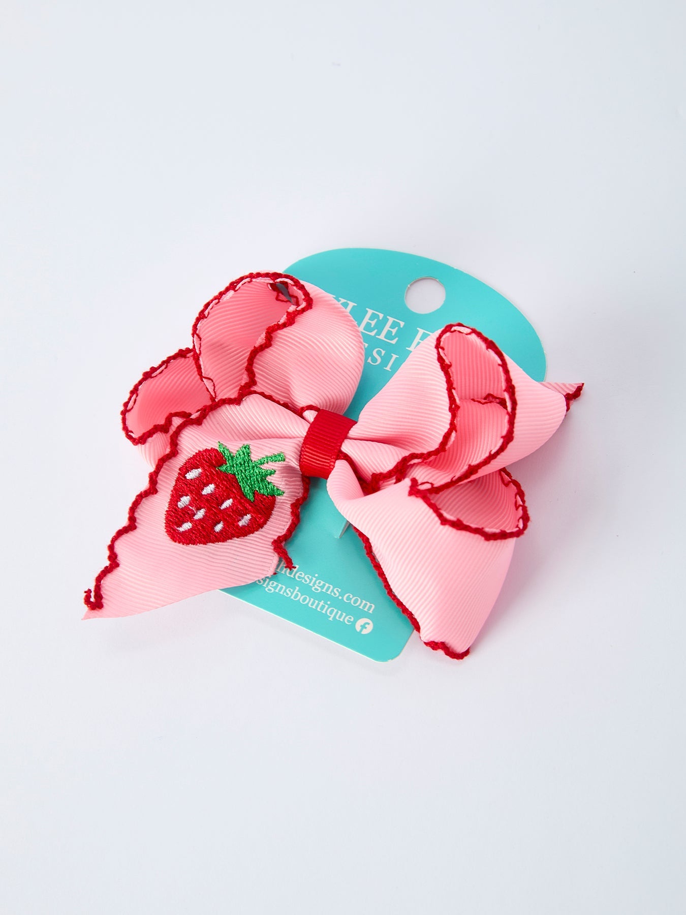 Strawberry Embroidered Girls Hairpin