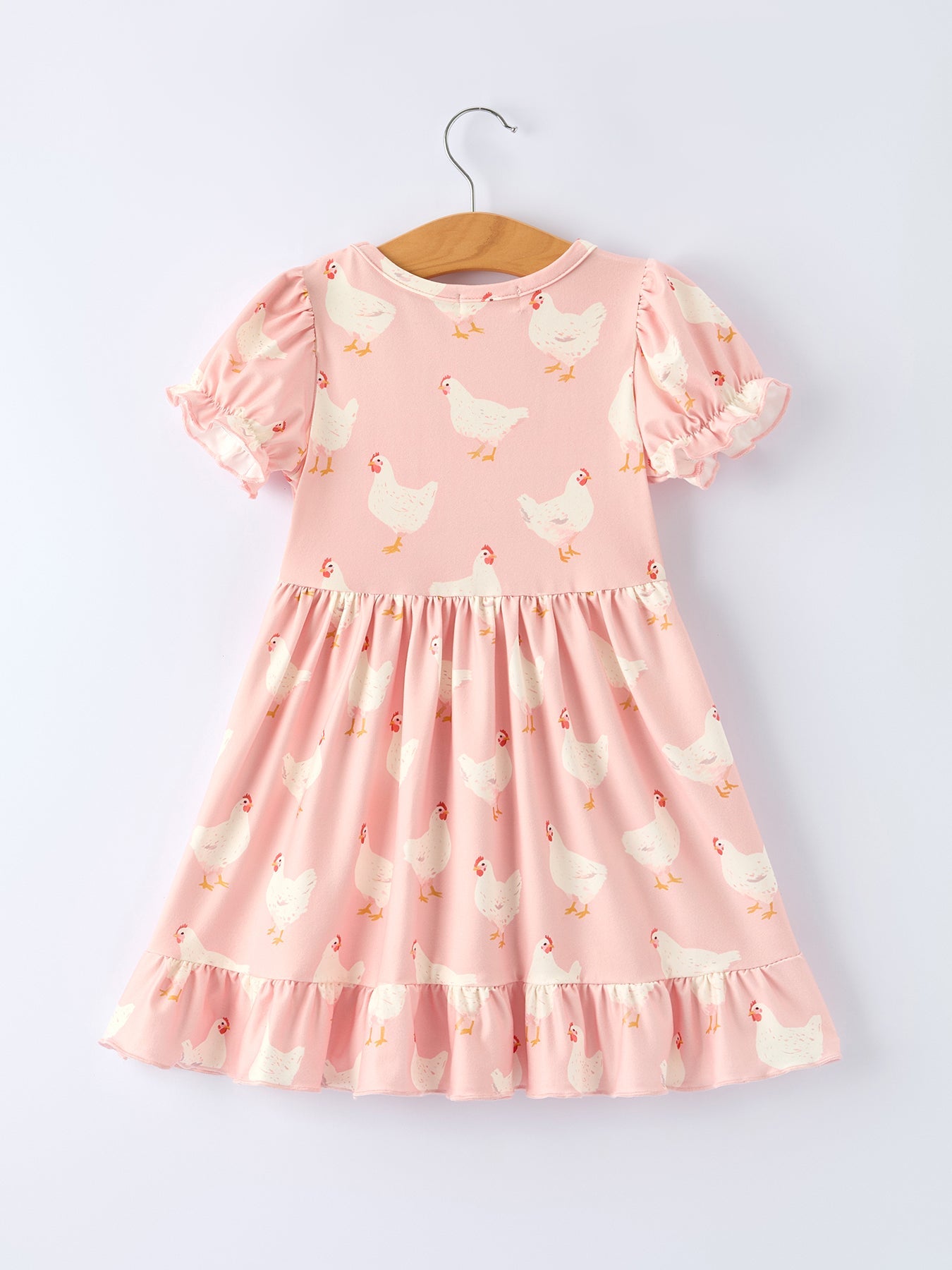 Farm Spring Chicken Ruffle Dress