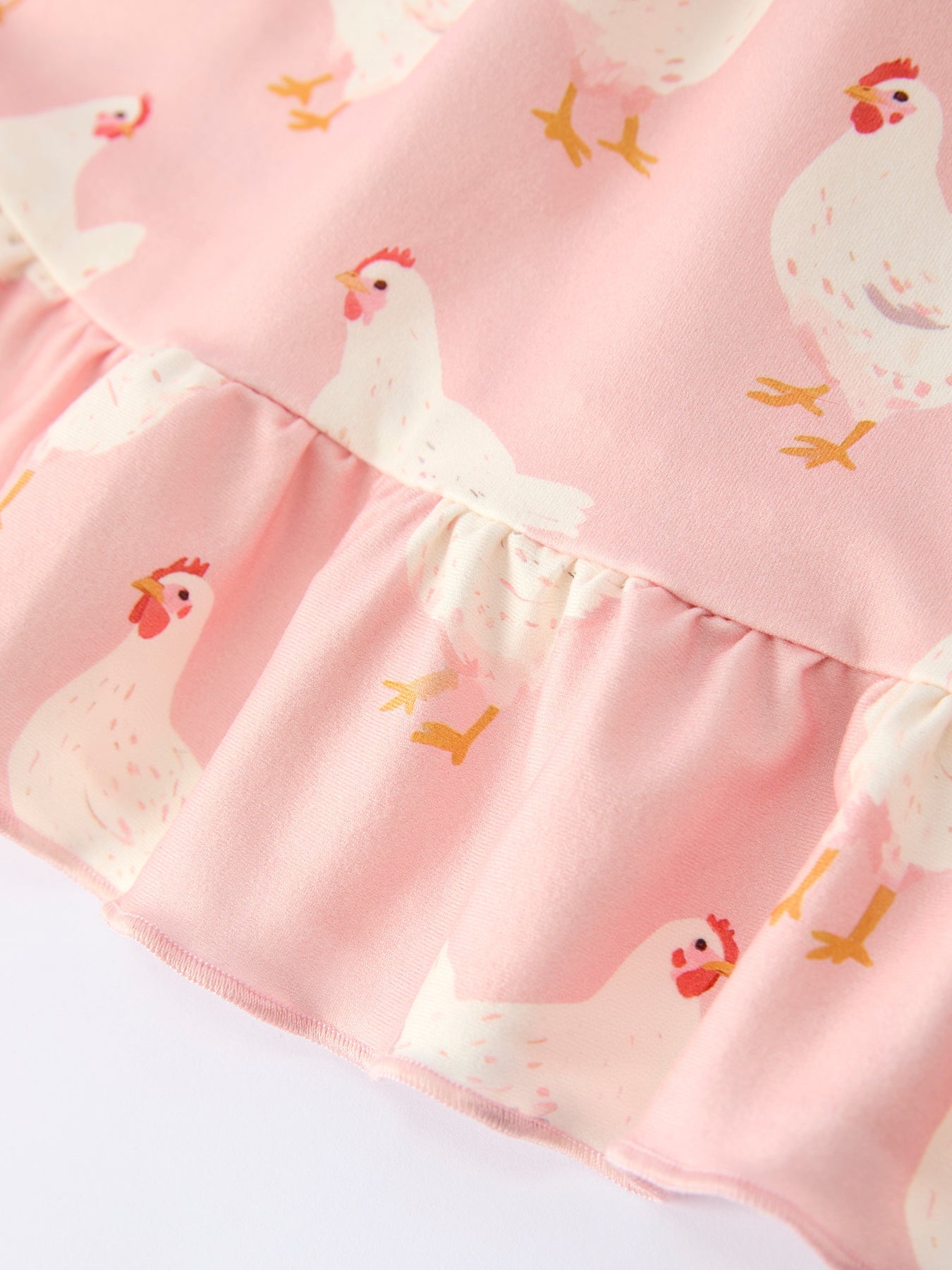 Farm Spring Chicken Ruffle Dress