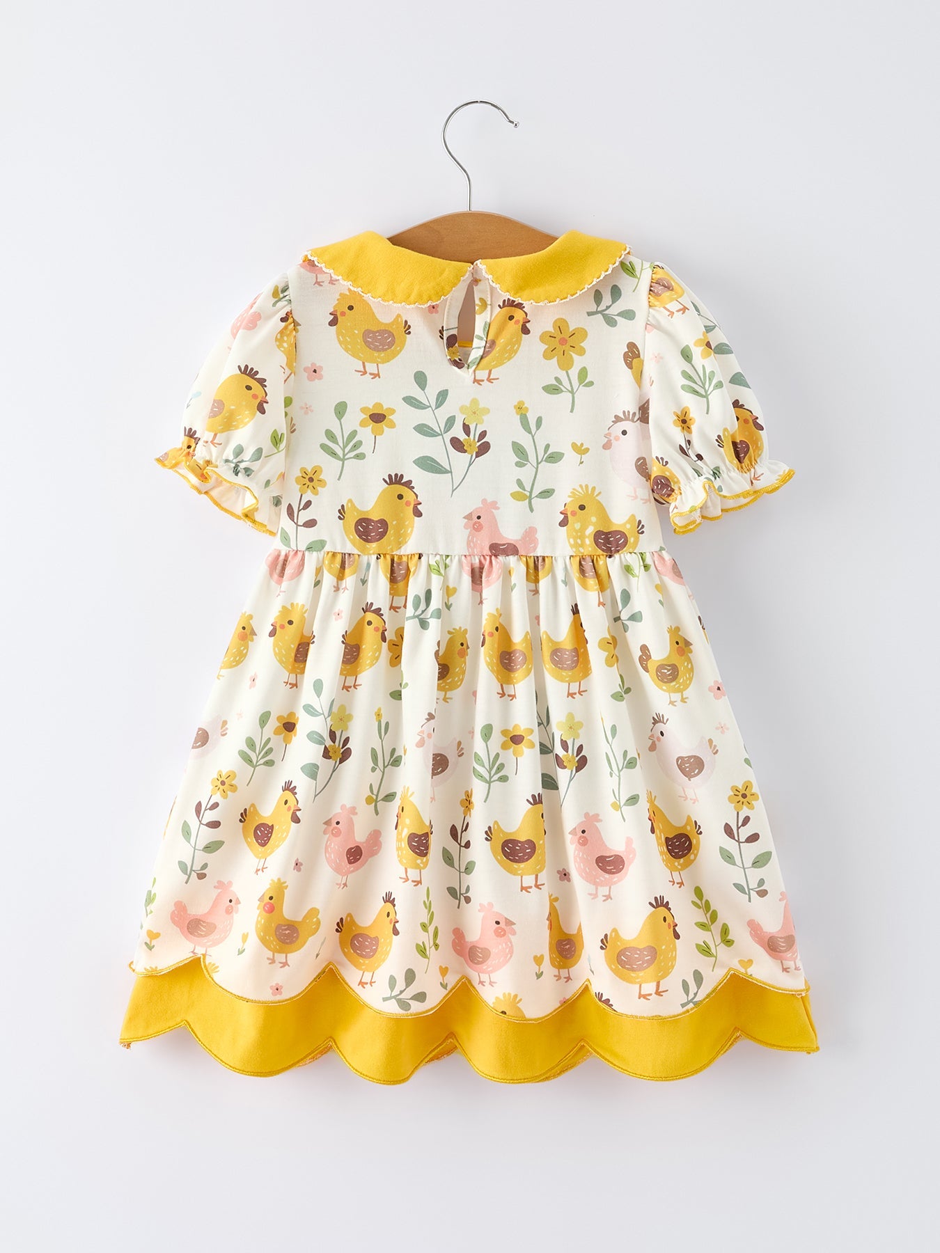 Spring Chick Scallop Short-Sleeve Girl Dress