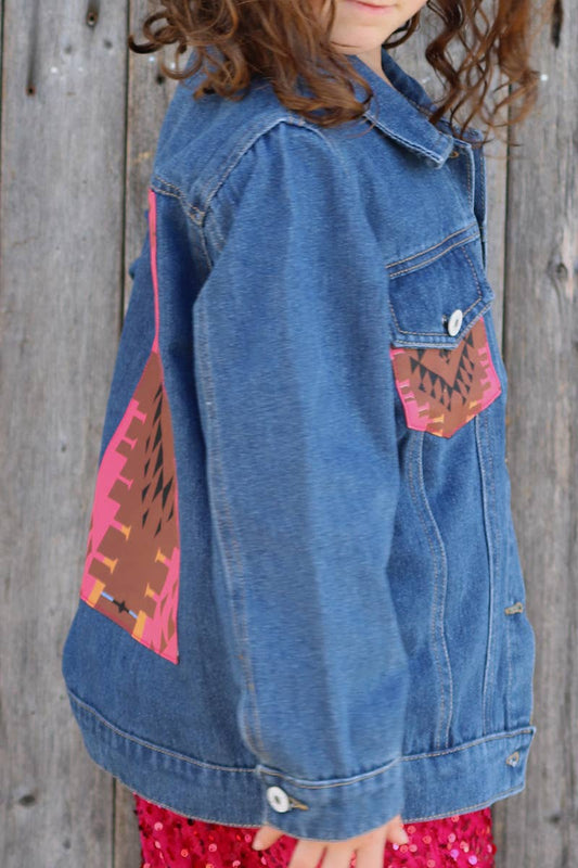 Denim Jacket w/ Aztec Pocket