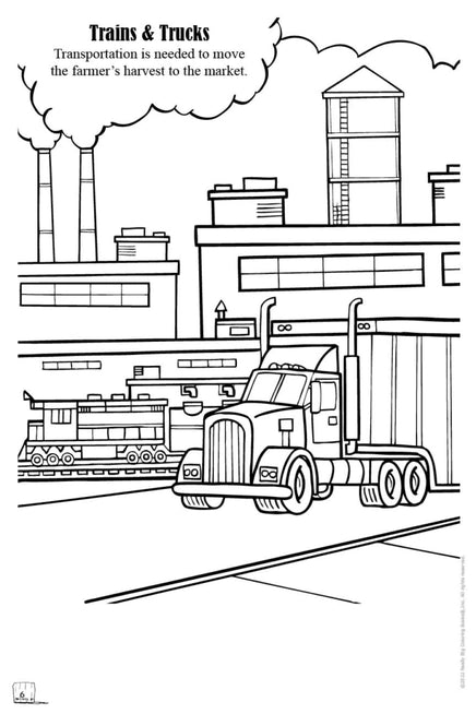 Food and Fun on the Farm Coloring Book