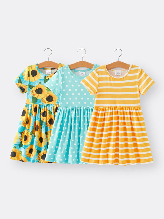 Sunflower Girls' Dress 3 Pack Set