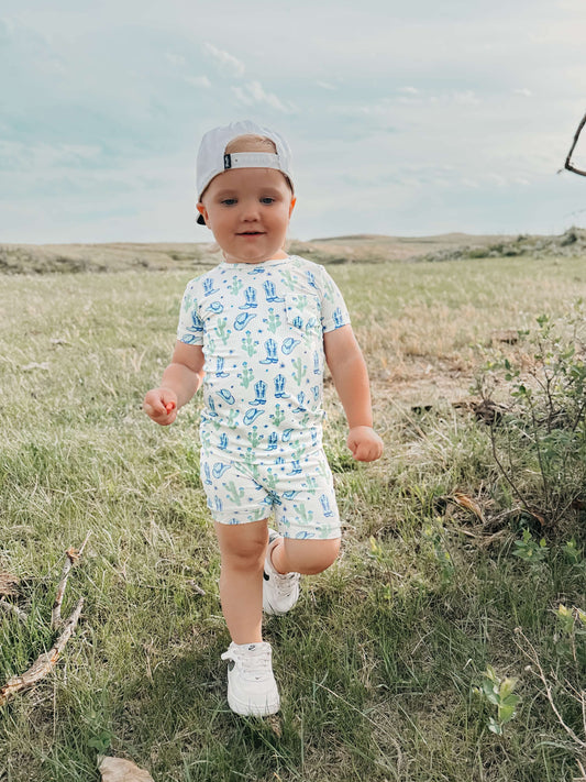 Wild West Cowboy Ribbed Bamboo Short Set