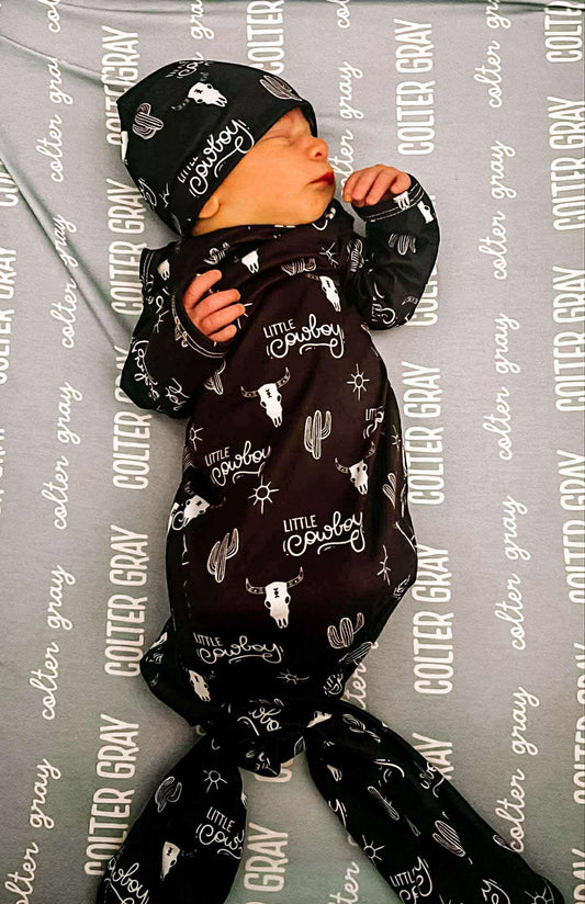 Howdy Cowboy Knotted Gown & Hat Set