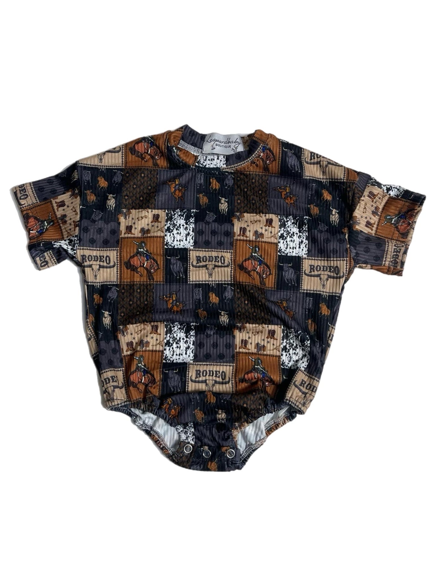Ribbed Rodeo Bubble Onesie