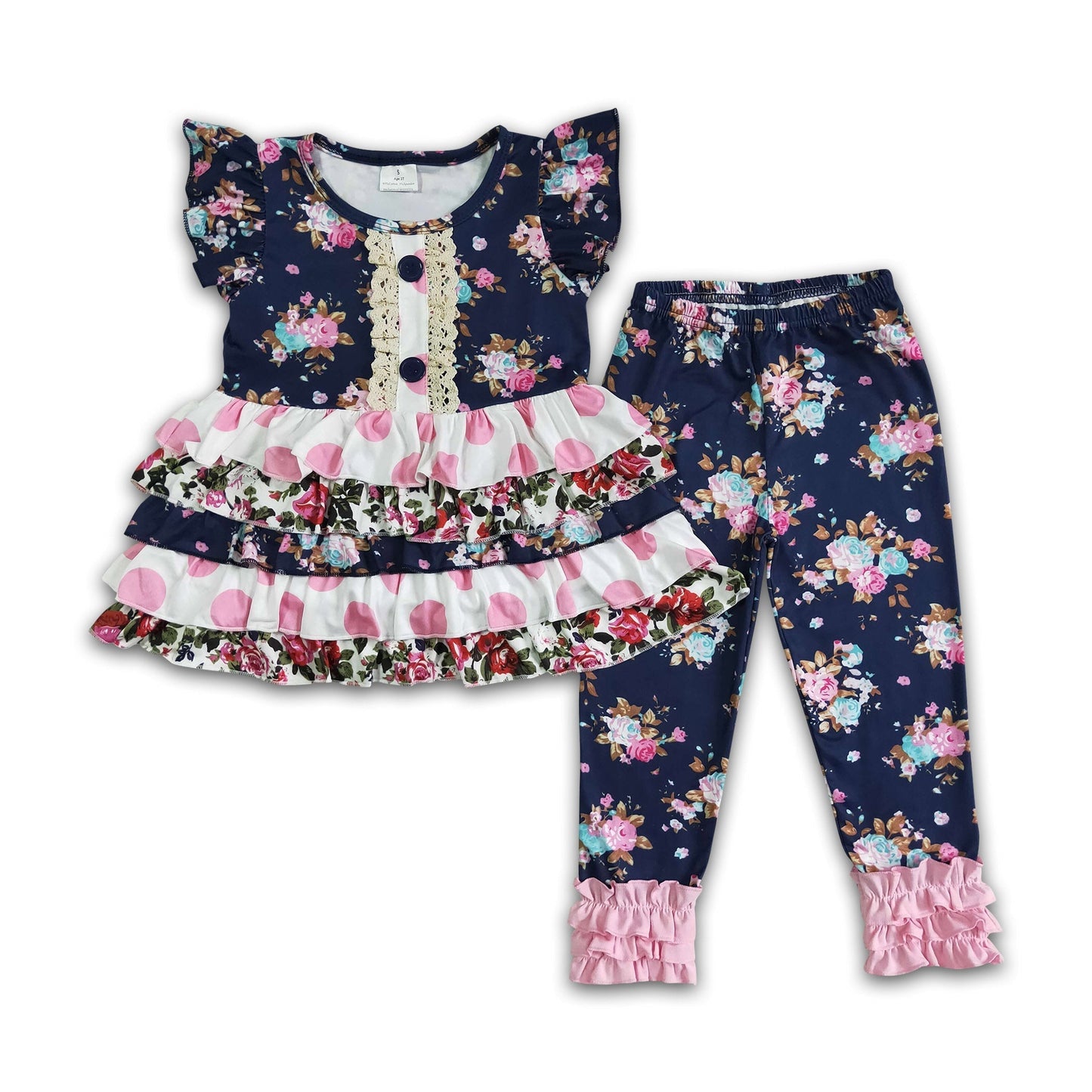 Floral Ruffles Tunic Outfit