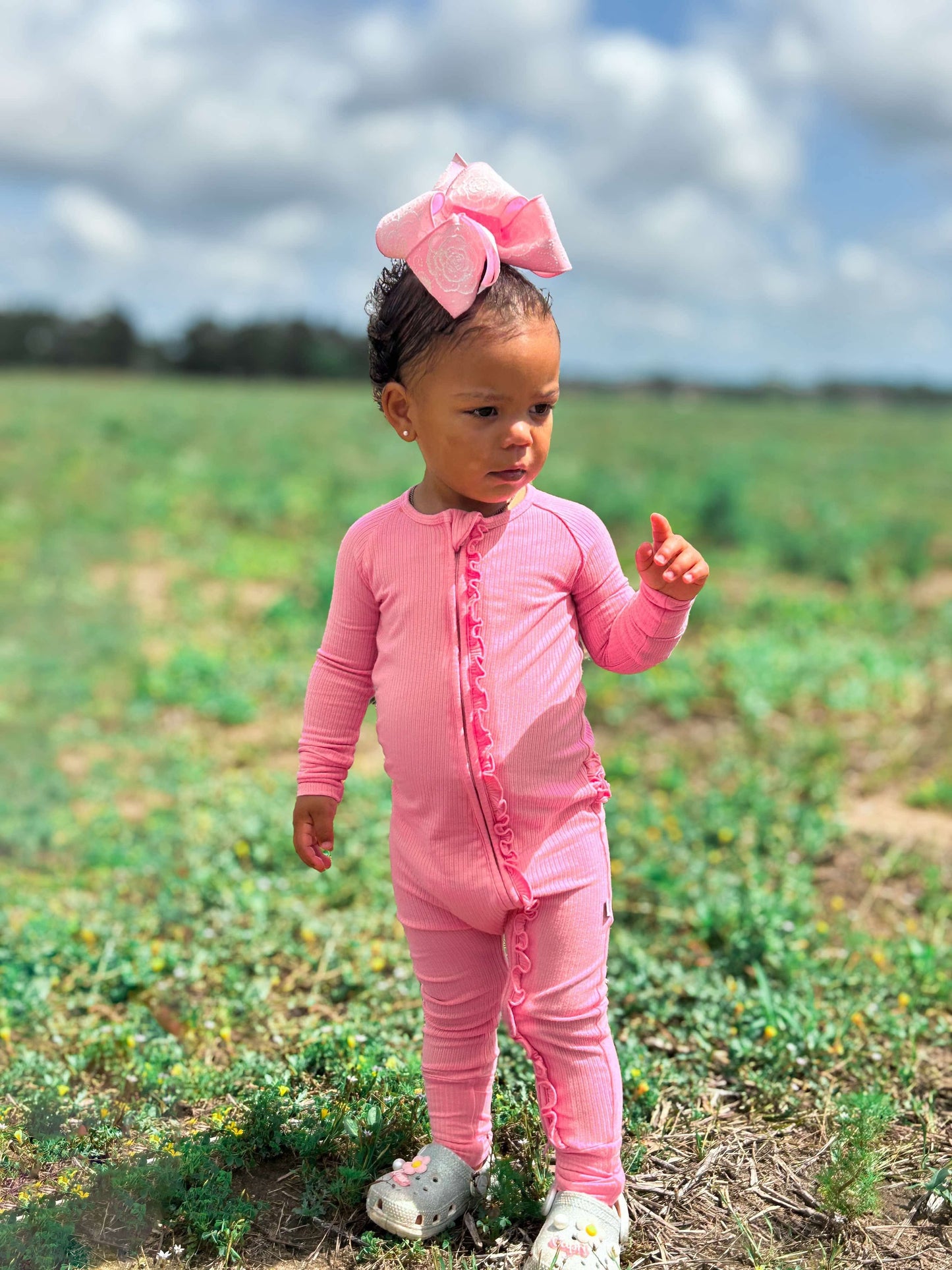 Ballerina Pink Ruffled Bamboo Sleeper