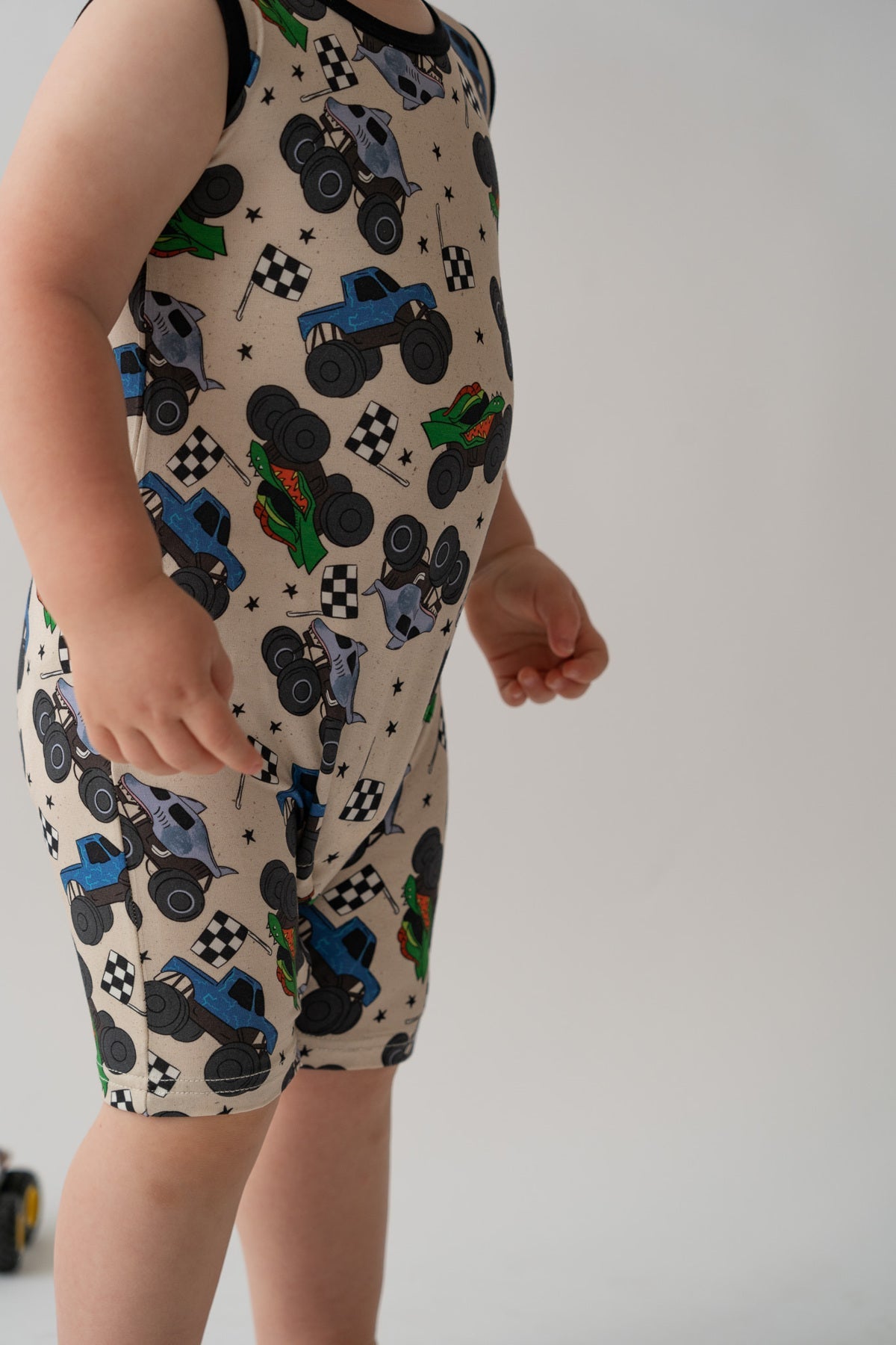 Monster Truck Shorty Tank Romper