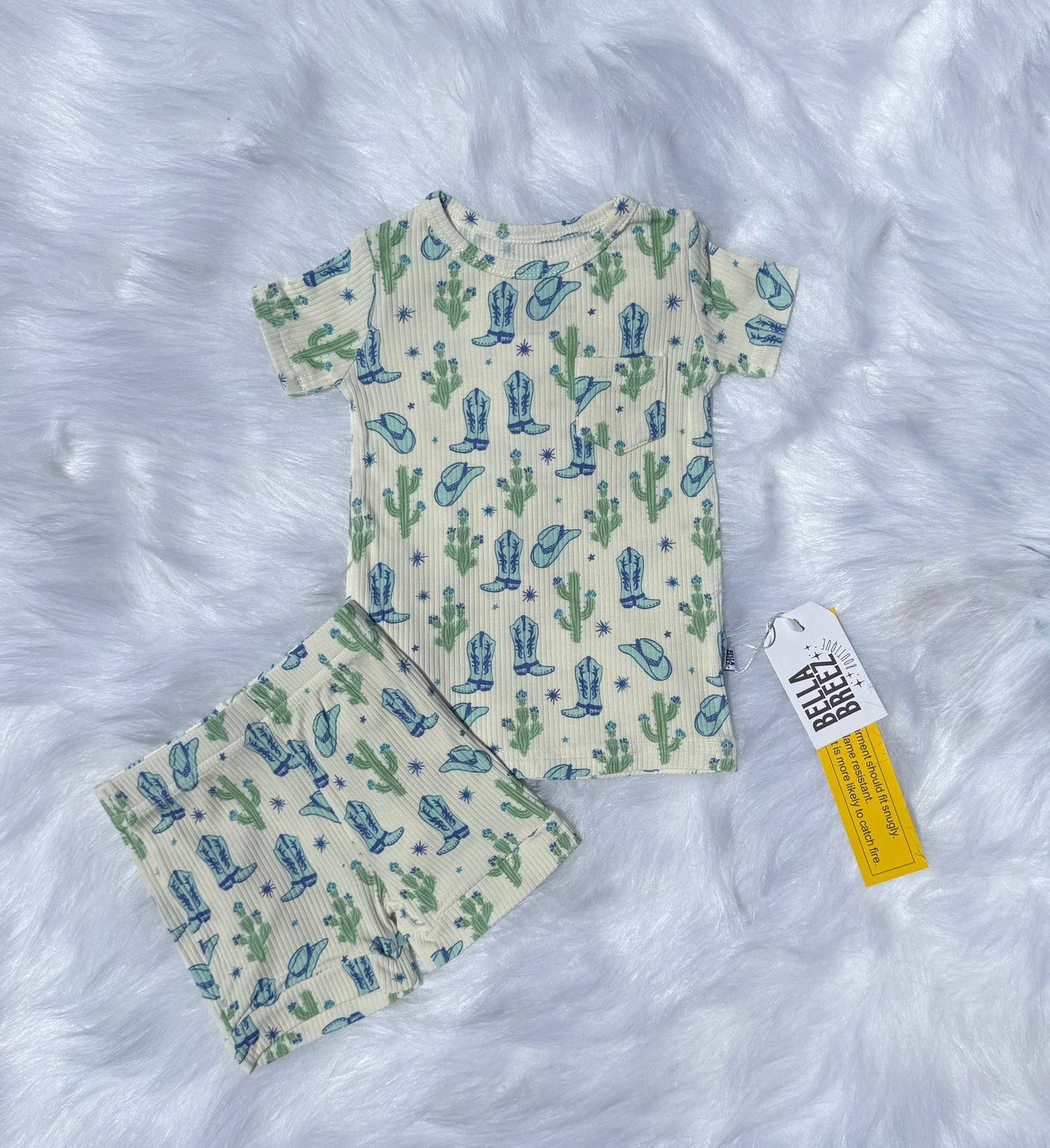 Wild West Cowboy Ribbed Bamboo Short Set