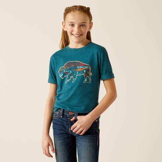 Girls Ariat Bison Ranch Tee