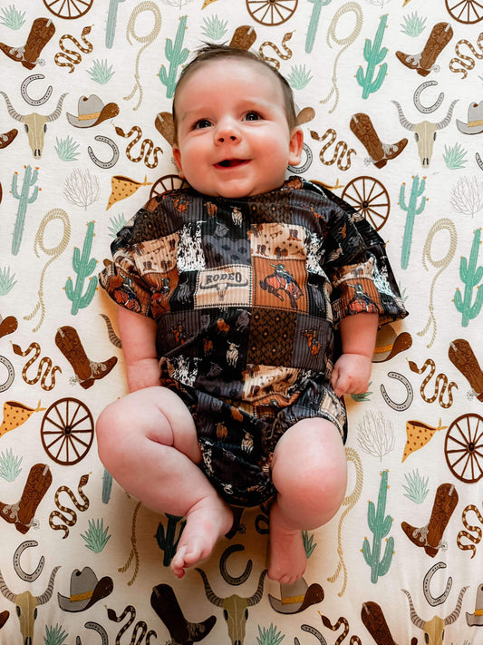 Ribbed Rodeo Bubble Onesie