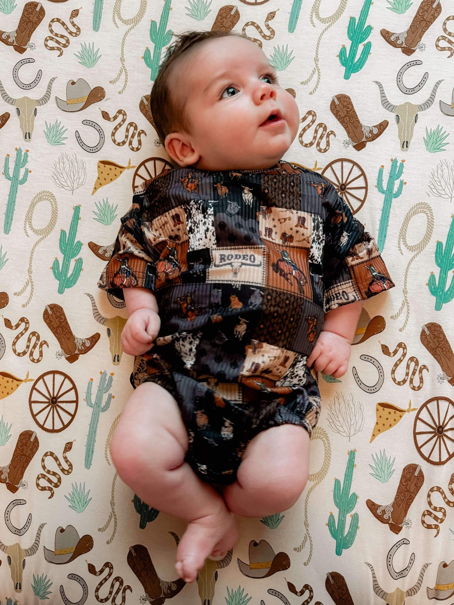 Ribbed Rodeo Bubble Onesie