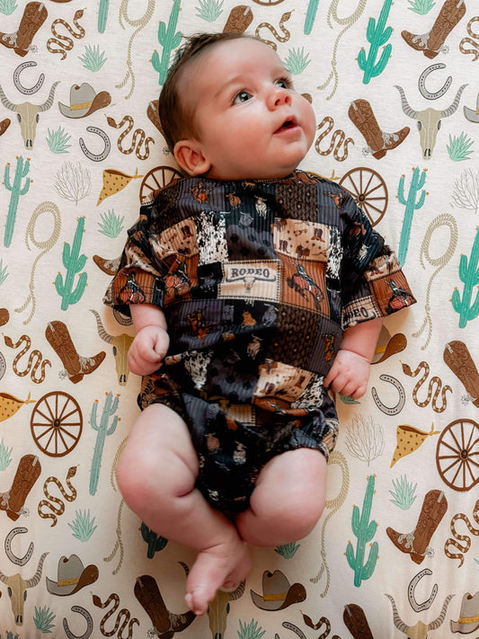 Ribbed Rodeo Bubble Onesie