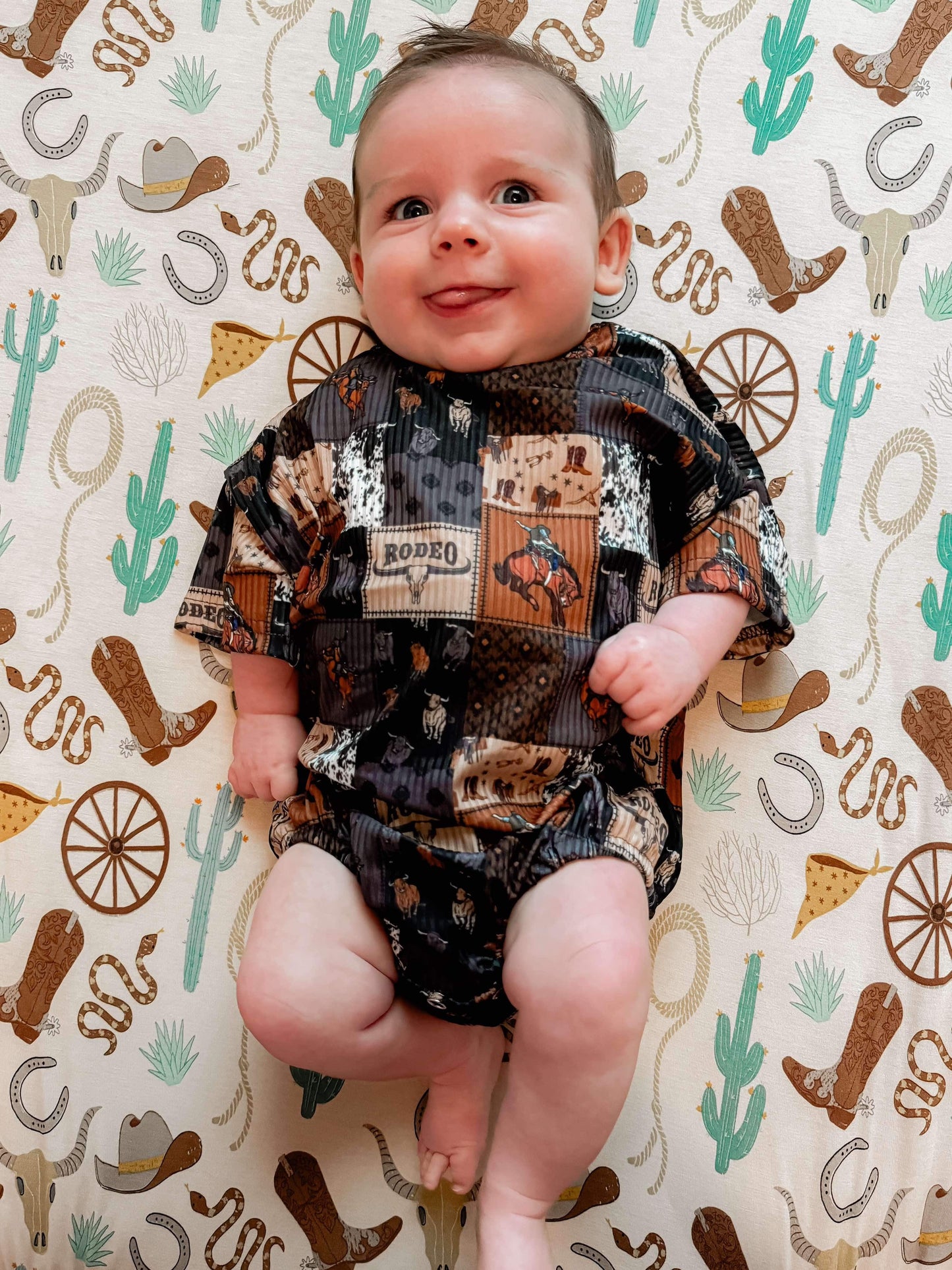 Ribbed Rodeo Bubble Onesie