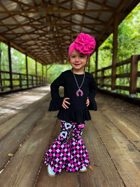 Black Ruffle Sleeve Top