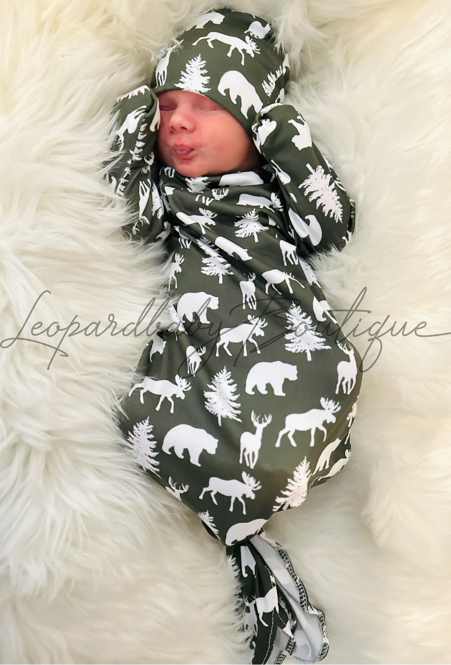 Woodland Hunter Knotted Gown and Hat Set