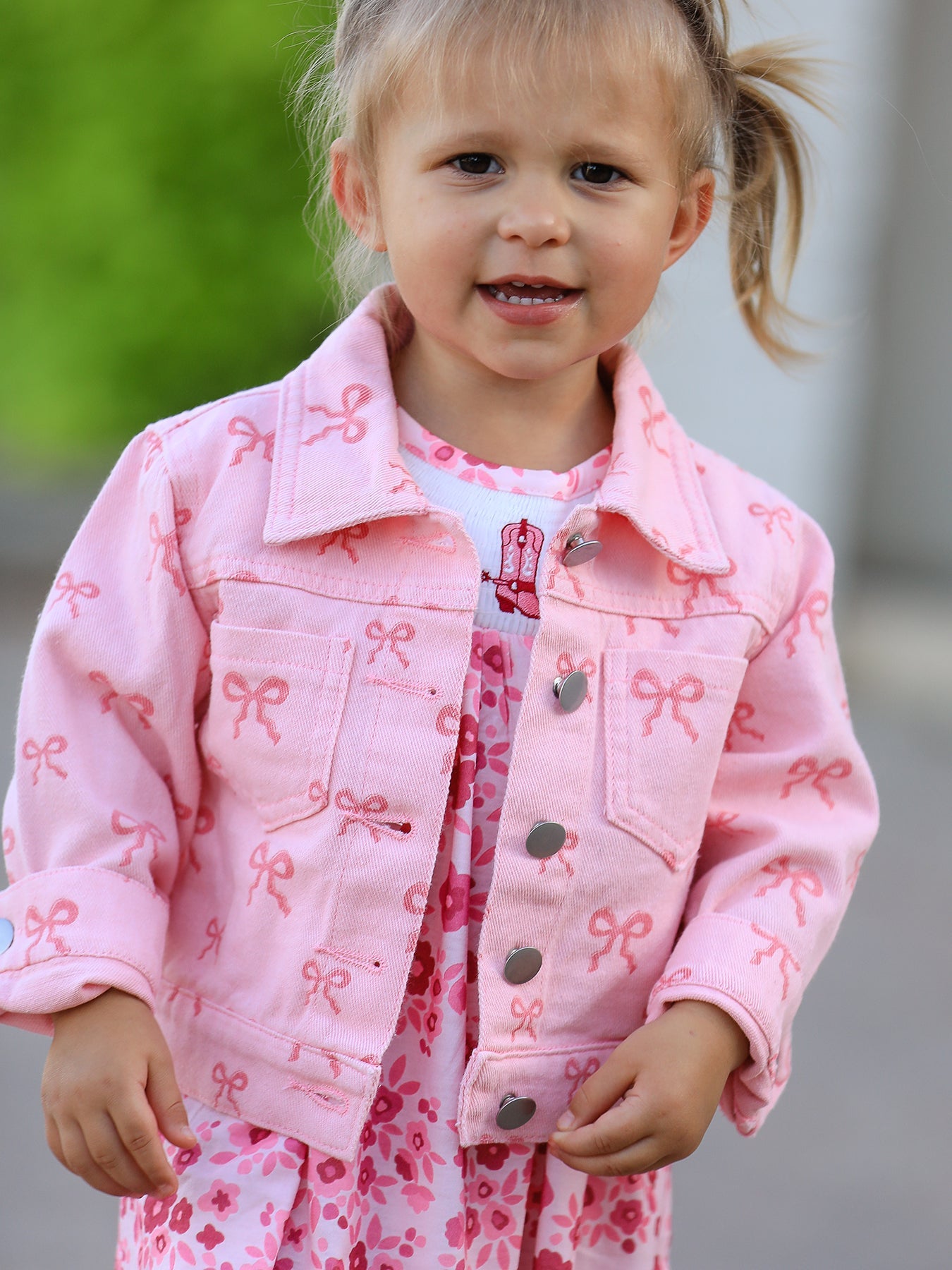 Pink Bows Denim Jacket