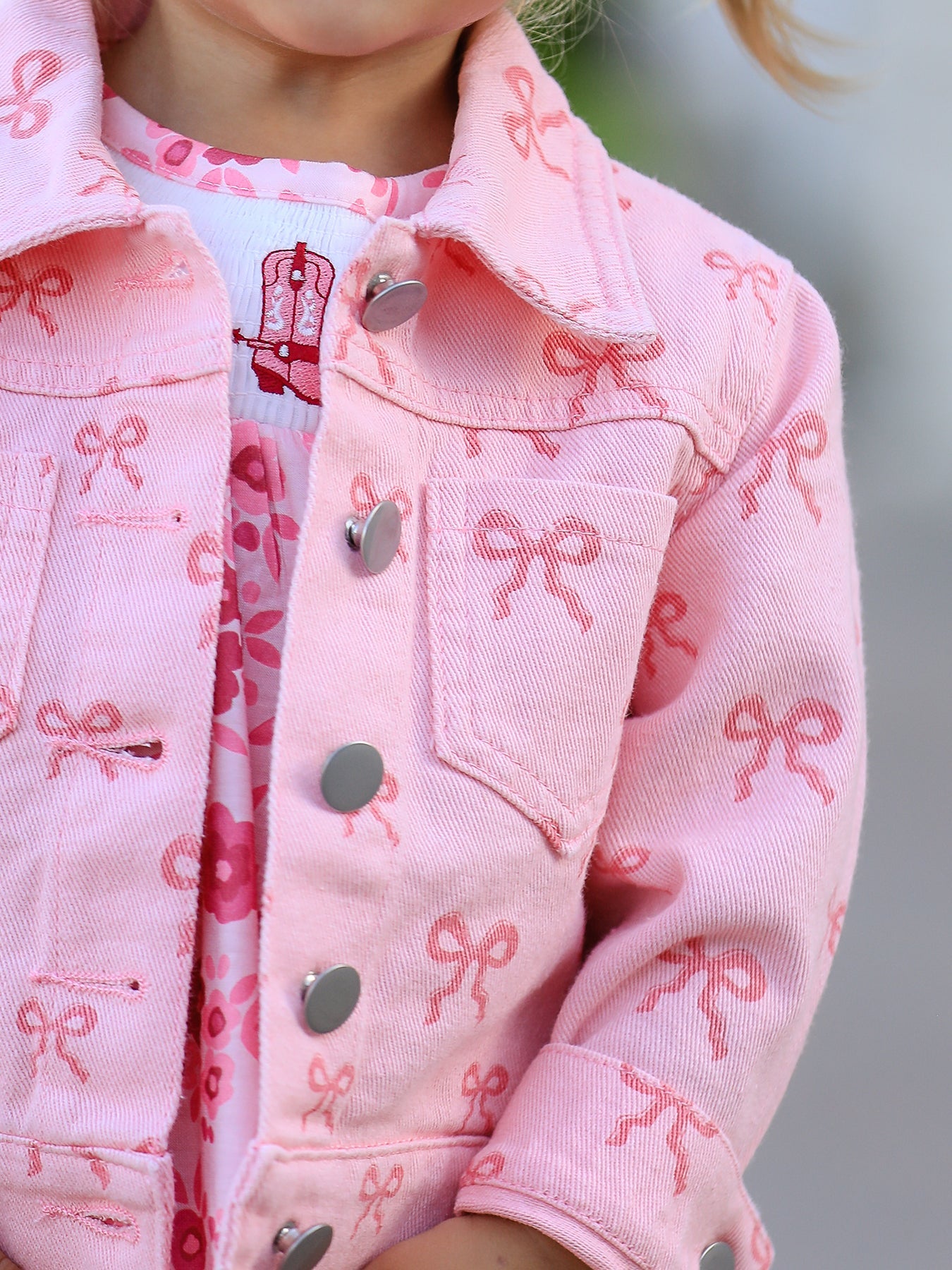 Pink Bows Denim Jacket