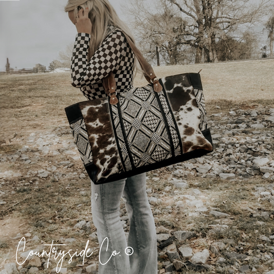 Charlene Cowhide Weekender Bag