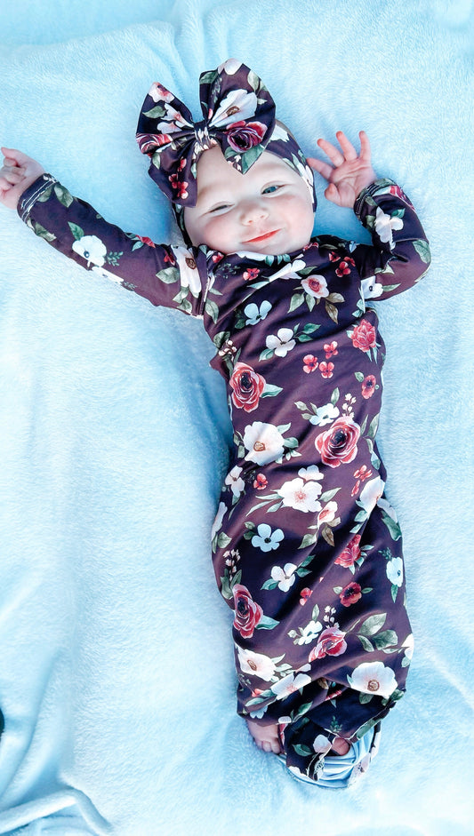 Maddison Knotted Gown and Headband Set