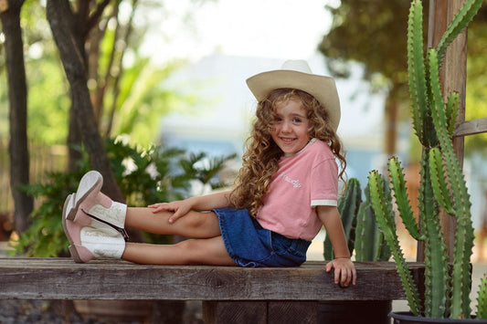 Howdy Vintage Ringer | Pink (Youth)