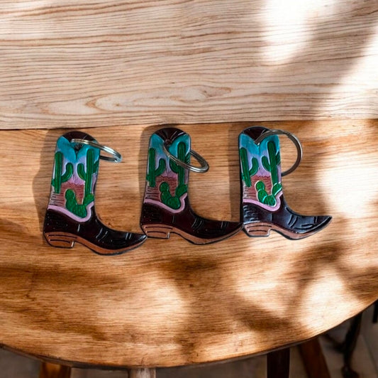 Cactus Boot Keychain