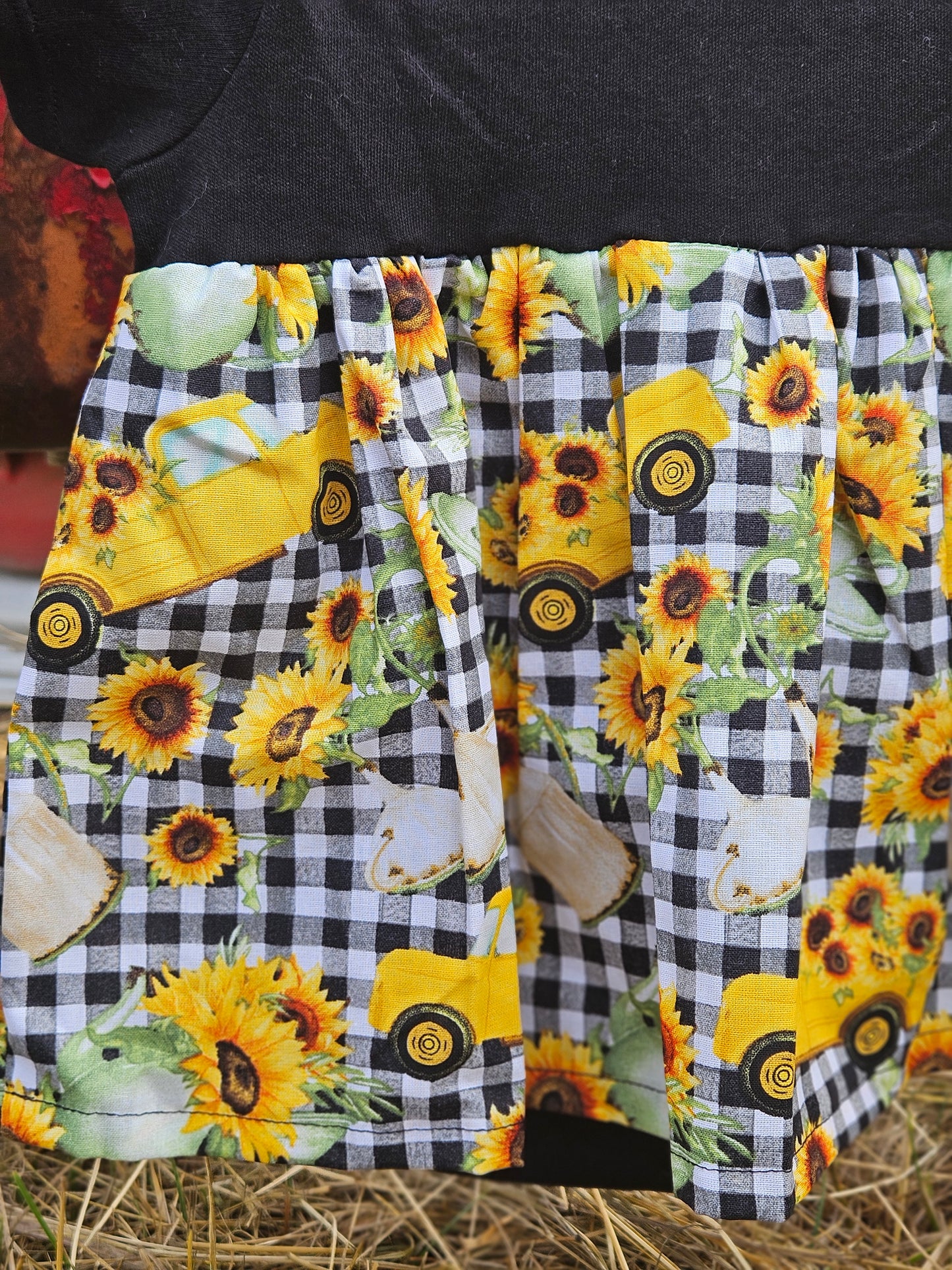 Onesie Dress-Vintage Truck & Sunflowers